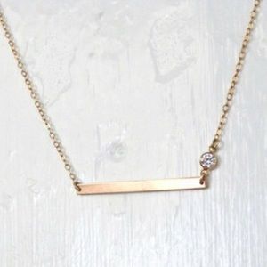 Gold plated bar necklace
